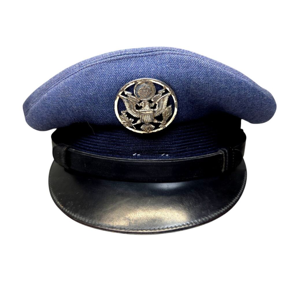 Vintage 1968 Vietnam US Army Wool Service Cap Hat War‎ Serge Blue Type II